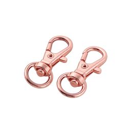 ring connectors jewelry Canada - 200pcs Swivel Lobster Clasp Hooks Keychain Split Key Ring Connector For Bag Belt Dog Chains DIY Jewelry Making Findings238y