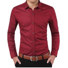 New Fashion Design Cotton Men's Shirts Casual Slim Fit Print Button Down Red White Khaki Long Sleeve Shirt Camisa 4XL 5XL 210412