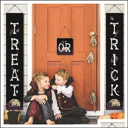 Other Festive Party Supplies Halloween Door Couplet Hanging Sign For Ou Dh3Ox