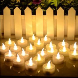 24pcs Mini Warm White velas led decorativas Cool bougie Amber Glow vela de Small candele kaarsen with battery Y200109