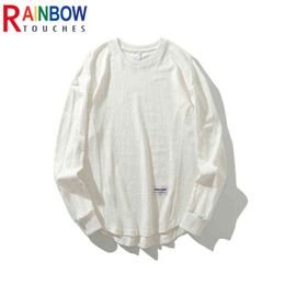 Rainbowtouches 2021 New Long Sleeve T-shirt High Street Sweater men's And Women's Fashionable Joker Leisure Bottomed Couples T220808
