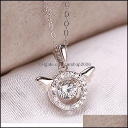 Pendant Necklaces Angel Wings Trend Cute 925 Heartbeat Beating Heart Necklace Carshop2006 Drop Delivery 2021 Jewelry Penda Carshop2006 Dhna5