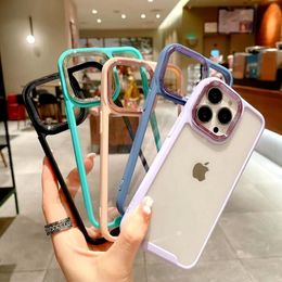 Electroplated metal large hole lens three-in-one mobile phone cases case for iphone 13 12 mini 11 Pro Max XR XS 6 7 8 Plus drop-proof protective cover