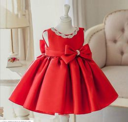 Girl's Dresses Formal Born Wedding Dress Baby Girl Sequin Bow Pattern For Toddler 1 Years Birthday Party Baptism Christening Gowns