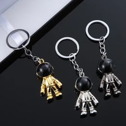 Creative space robot keychains lovers pendant male car key chain female key pendants bulk