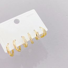 Fashion Exquisite Gold Color Hoop Earings Set Simple Round Geometric Earrings For Women Jewelry 6 Pcs Dangle & Chandelier