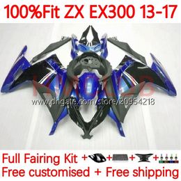 Injection Fairings For KAWASAKI NINJA ZX300 ZX3R EX ZX 3R 300R ZX-300R 13-17 35No.5 EX300R ZX-3R ZX300R 13 14 15 16 17 EX-300 2013 2014 2015 2016 2017 OEM Body blue flames