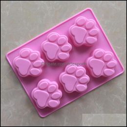 Diy Paw Shaped Cake Mold Cartoon Hand Made Sile Soap Mods Heat Resistant Silica Gel Baking Molds 2 2Xg Bb Drop Delivery 2021 Bakeware Kitche
