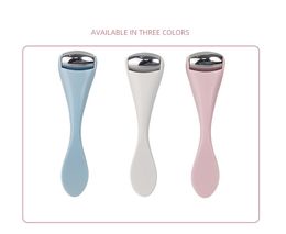 Mini metal eye beauty instrument face massage stainless steel ice roller alloy ball eyes introduction instrument pink blue white free ship ghl 500