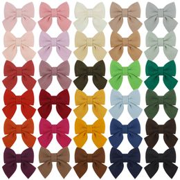 New 2.75inch Felt Bow Hair Clips Baby Felt Hair Bow Hairpins Girls Hair Bow Hairgrips Kids Knotbow Barrettes Headwear