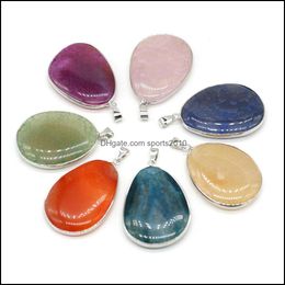 Arts And Crafts Arts Gifts Home Garden Irregar Waterdrop Charms Healing Reiki Semi-Precious Stone Dragon Stripe Agate Cr Dhy0I