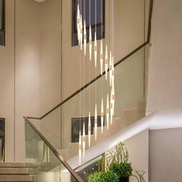 Pendant Lamps Staircase Chandeliers Long Chandelier Modern Minimalist Dining Room Living Personality Creative Fashion Rotating Villa LampPen