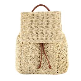 Stylish Women Straw Backpack Shoulder Messenger Bags Summer Beach Travel Hand Woven Handbags For Women Gift J220620