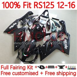 Injection Bodys For Aprilia RS4 RS-125 RSV RS 125 R RR 125RR 12-16 157No.2 RSV-125 RSV125 2012 2013 2014 2015 2016 RSV125RR RS125 12 13 14 15 16 Fairings Kit stock black