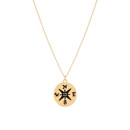 Compass Pendant Necklace Gold Plated Tiny Stainless Steel Necklaces For Women Lover Make Wish Jewellery