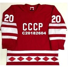 Chen37 C26 Customise Nik1 tage VIACHESLAV FETISOV VLADISLAV TRETIAK 1980 CCCP RUSSIA Hockey Jersey Embroidery Stitched or custom any name retro Jersey