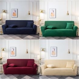 Chair Covers Solid Colour Sofa Cover Cotton All-inclusive Stretch Slipcover Couch Towel For L Shape Living Room CopridivanoChair