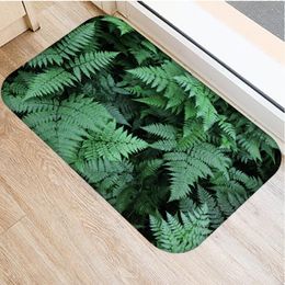 Carpets Modern Simplicity Flannel 40x60cm Entrance Door Mat Plant Leaves Patterns Home Decor Bedroom Doormat Non-slip Kitchen Bath MatsCarpe