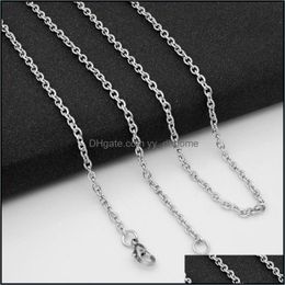 Chains Necklaces Pendants Jewelry 1.6Mm 2Mm 2.4Mm M Stainless Steel O Women Men For Diy Fashion Dha1Z