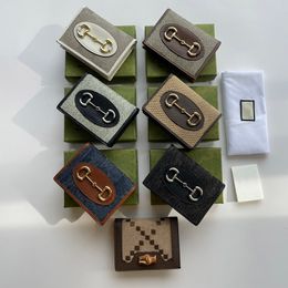 Hochwertige klassische Hasp-Designer-Geldbörsen für Damen, echtes Leder, PVC, Business-Kreditkarteninhaber, Damen-Geldbörse, Geldbörse, Kartenhalter mit Box, 11 x 8,5 x 3 cm