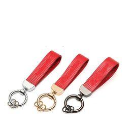 Super Luxury Designer Keychains Zinc Alloy PU Leather Car Keychain Black Red Key Rings Unisex