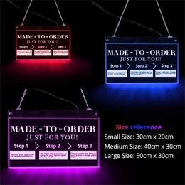 Personalised Custom LED Hanging Neon Wall Lamp Special Gift Customization Rectangle Acrylic Business Display Sign 220615