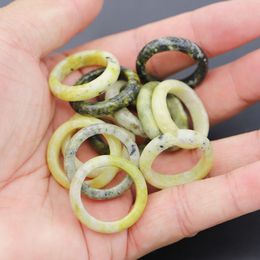 Men 6mm Band Seagrass Yellow Stone Rings Trendy Reiki Charms Girls Fashion Party Jewelry