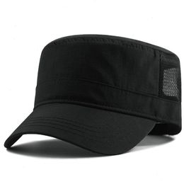 Mens Large Size Hat Quick-drying Flat Top Outdoor Leisure Sun Women Big Mesh Army Cap 56-60cm 61-68cm