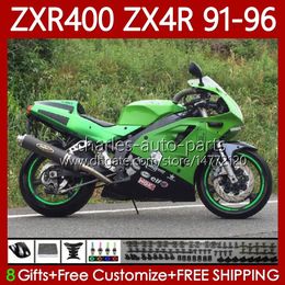 Body Kit For KAWASAKI NINJA ZXR 400 CC ZX-4R ZXR400 91 92 93 94 95 96 Cowling 138No.19 ZX4R 400CC ZX 4R ZXR-400 1991 1992 1993 1994 1995 1996 Green black ABS Full Fairings