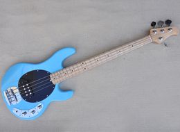 4 Strings Blue Electric Bass Guitar with Maple Fretboard