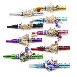 Smoking Colourful Animal Removable Portable Handle Hookah Shisha Mouthpiece Philtre Mouth Tips Down Stem Cigarette Holder High Quality Pendant DHL Free