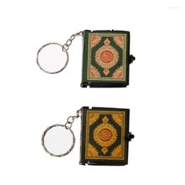 Keychains Mini Ark Quran Book Real Paper Can Read Arabic The Koran Keychain Muslim Jewelry Smal22