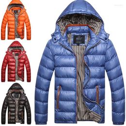 Men's Down & Parkas Men Winter Warm Hooded Thick Padded Jacket Male Casual Zip Puffer Quilted Outwear Coat Parka Kare22