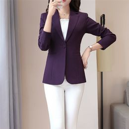 Lenshin Fashion Blazer S mple Jacket for Women Two Pockets Candy Color Coat Single Button Outerwear Female Office Lady Tops LJ201021