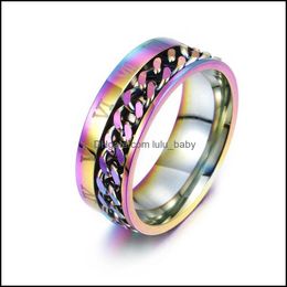 Band Rings Titanium Stainless Steel Jewelry Punk Style Personality Mens Ring Drop Delivery 2021 Bdehome Dhn9Y