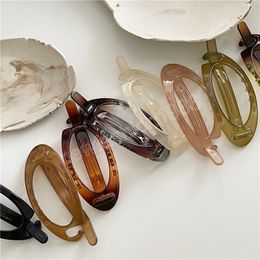 Korean version simple transparent acrylic side bangs clips Temperament all-match plastic hair claw hairpins