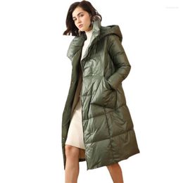 Women's Down & Parkas FTLZZ Winter Ultra Light Duck Jacket Casual Snow Coats Green Hooded Paraks Warm Puffer Coat OL Luci22