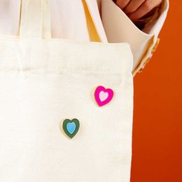 Color love Brooch contrast color gorgeous metal badge geometric heart-shaped bag accessory pin