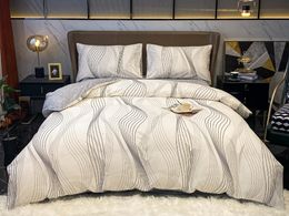 Bedding Sets 150x210cm Quilt Cover Housewares Two-pieces 100% Cotton Breathable Comfortable Pillowcase Stripe Single BedBedding