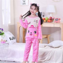 Kids Girls Pajamas Sets Cartoon Printed Pyjamas Kids Pijama Sleepwear Home Cartoon Baby Boys Pijama 2-13Y Teens Clothes Suit LJ201216