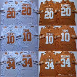 Thr 34 Ricky Williams Texas Longhorns 10 Vince Young 20 Earl Campbell NCAA College Football Jerseys Double Stitched Name and Number