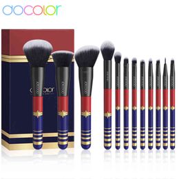 Docolor 12Pcs Makeup Brushes Professional Synthetic Hair Powder Foundation Blending Contour Eye Shadow Make Up Brush 220514