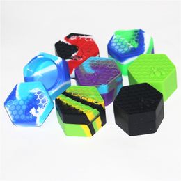 26ml Hexagon Silicone Jars Dabs wax containers dry herb FDA Silicon Box Vaporizer for concentrate wax oil container