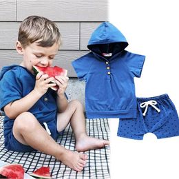 Clothing Sets Infant Toddler Boy Suit2022 Summer Children's Short-Sleeved Hoodie Polka Dot Shorts Two-Piece SetClothing