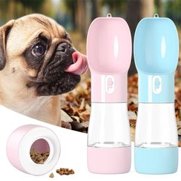 Portable Pet Dog Water Bottle For Dogs Multifunction Dog Food Water Feeder Drinking Bowl Puppy Cat Water Dispenser Pet Products 210320