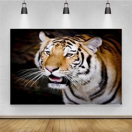 Party Decoration Thin Animals Pography Backdrops 3D Cool Tiger Printed Po Background Birthday Decor For Pos Studio