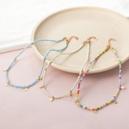 Chokers Summer Bohemian Beads Necklaces Small Round Seed Trendy Holidays Sea Beach Choker Jewelry For Womens GirlsChokers