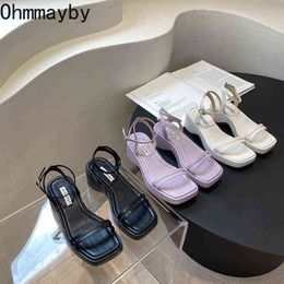 Sandals 2022 Summer Platform Women Fashion Wedge Heel Ladies Elegant Ankle Strap Sandal Shoes High Quality Outdoor Pumps 220704