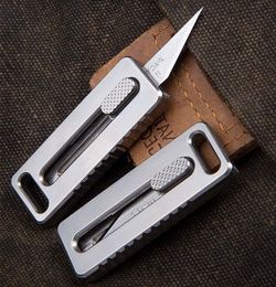 Promotion EDC Pocket Knife High Carbon Steel Satin Blade TC4 Titanium Alloy Handle Outdoor Utility Knives K1611