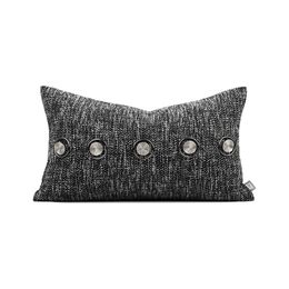 Cushion/Decorative Pillow Light Luxury El Model Room Living Sofa Cushion Black And White Coffee Color Fur CoverCushion/Decorative